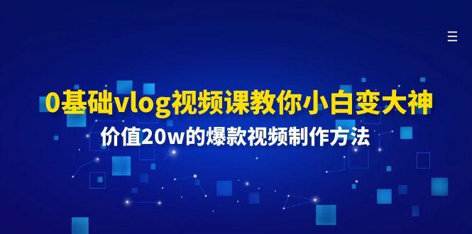 0基础vlog视频课教你小白变大神：价值20w的爆款视频制作方法-创新Ovo