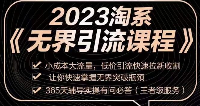 2023淘系无界引流实操课程，​小成本大流量，低价引流快速拉新收割，让你快速掌握无界突破瓶颈-创新Ovo