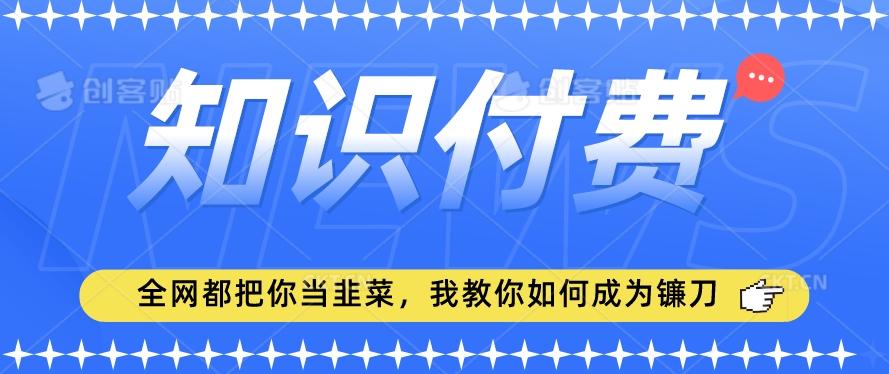 2024最新知识付费项目，小白也能轻松入局，全网都在教你做项目，我教你做镰刀【揭秘】-创新Ovo