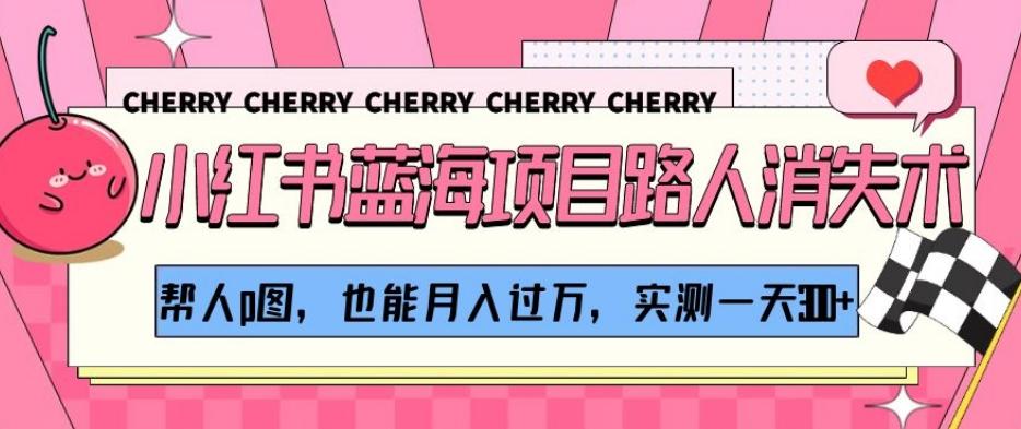 小红书蓝海项目路人消失术，帮人p图，也能月入过万，实测一天300+【揭秘】-创新Ovo