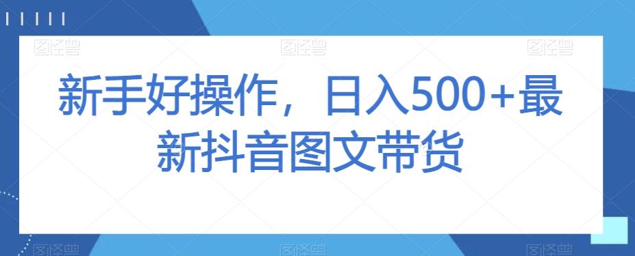 新手好操作，日入500+最新抖音图文带货【揭秘】-创新Ovo