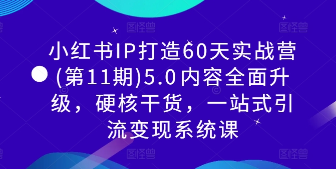 小红书IP打造60天实战营(第11期)5.0​内容全面升级，硬核干货，一站式引流变现系统课-创新Ovo