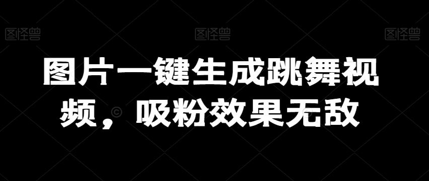 图片一键生成跳舞视频，吸粉效果无敌-创新Ovo