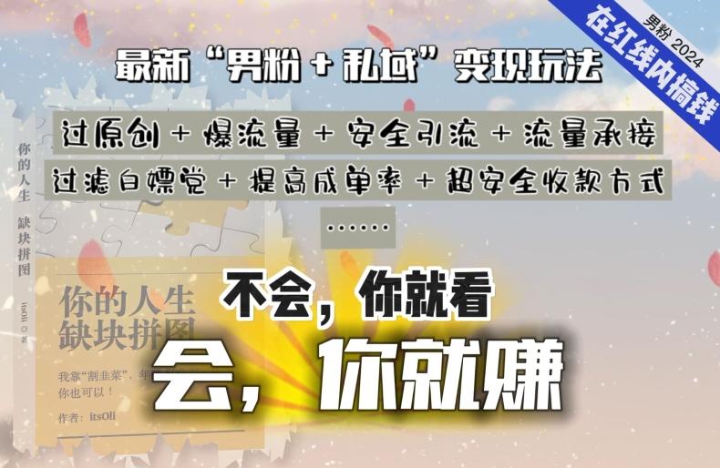 2024，“男粉+私域”还是最耐造、最赚、最轻松、最愉快的变现方式【揭秘】-创新Ovo