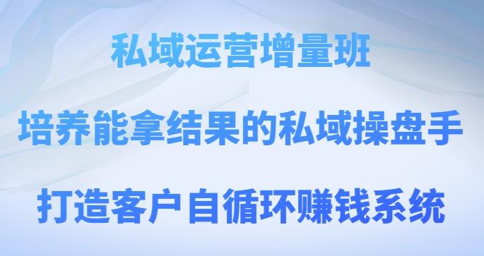 私域运营增量班，培养能拿结果的私域操盘手，打造客户自循环赚钱系统-创新Ovo