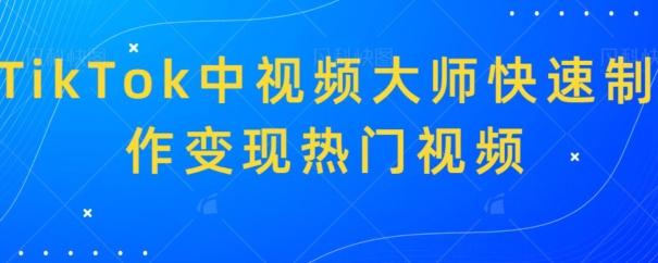 TikTok中视频大师快速制作变现热门视频-创新Ovo