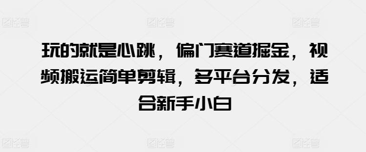 玩的就是心跳，偏门赛道掘金，视频搬运简单剪辑，多平台分发，适合新手小白【揭秘】-创新Ovo