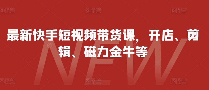 最新快手短视频带货课，开店、剪辑、磁力金牛等-创新Ovo