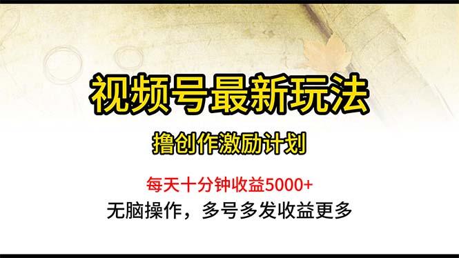 视频号最新玩法，每日一小时月入5000+-创新Ovo