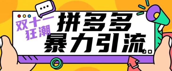 【首发】双十一拼多多暴力引流，日引300+微信-创新Ovo