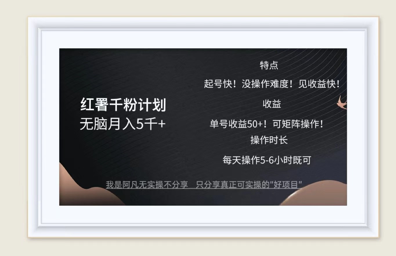 红薯千粉计划无脑月入5千+！既做既赚！-创新Ovo