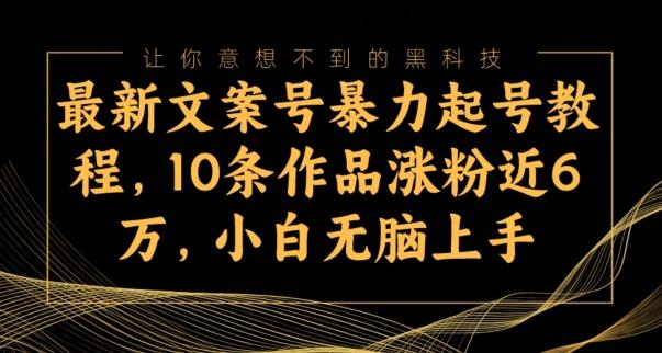最新文案号暴力起号教程，10条作品涨粉近6万，小白无脑上手-创新Ovo