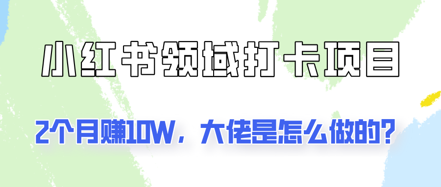 通过小红书领域打卡项目2个月赚10W，大佬是怎么做的？-创新Ovo