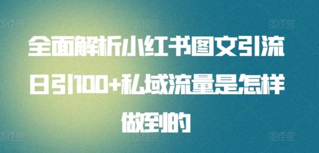 全面解析小红书图文引流日引100+私域流量是怎样做到的【揭秘】-创新Ovo