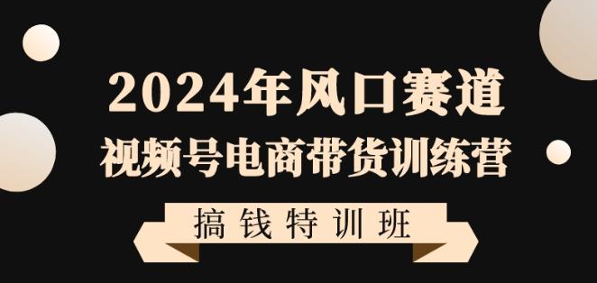2024年风口赛道视频号电商带货训练营搞钱特训班，带领大家快速入局自媒体电商带货-创新Ovo