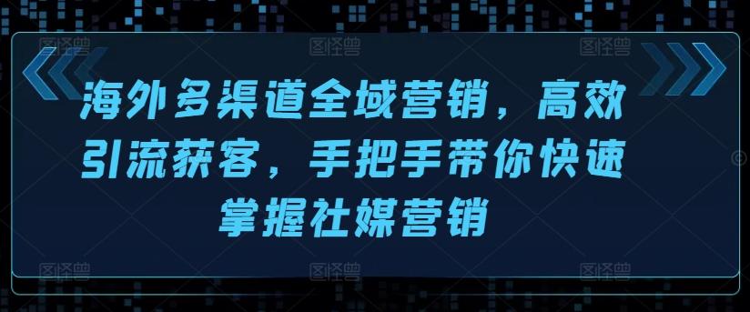 海外多渠道全域营销，高效引流获客，手把手带你快速掌握社媒营销-创新Ovo