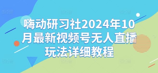 嗨动研习社2024年10月最新视频号无人直播玩法详细教程-创新Ovo