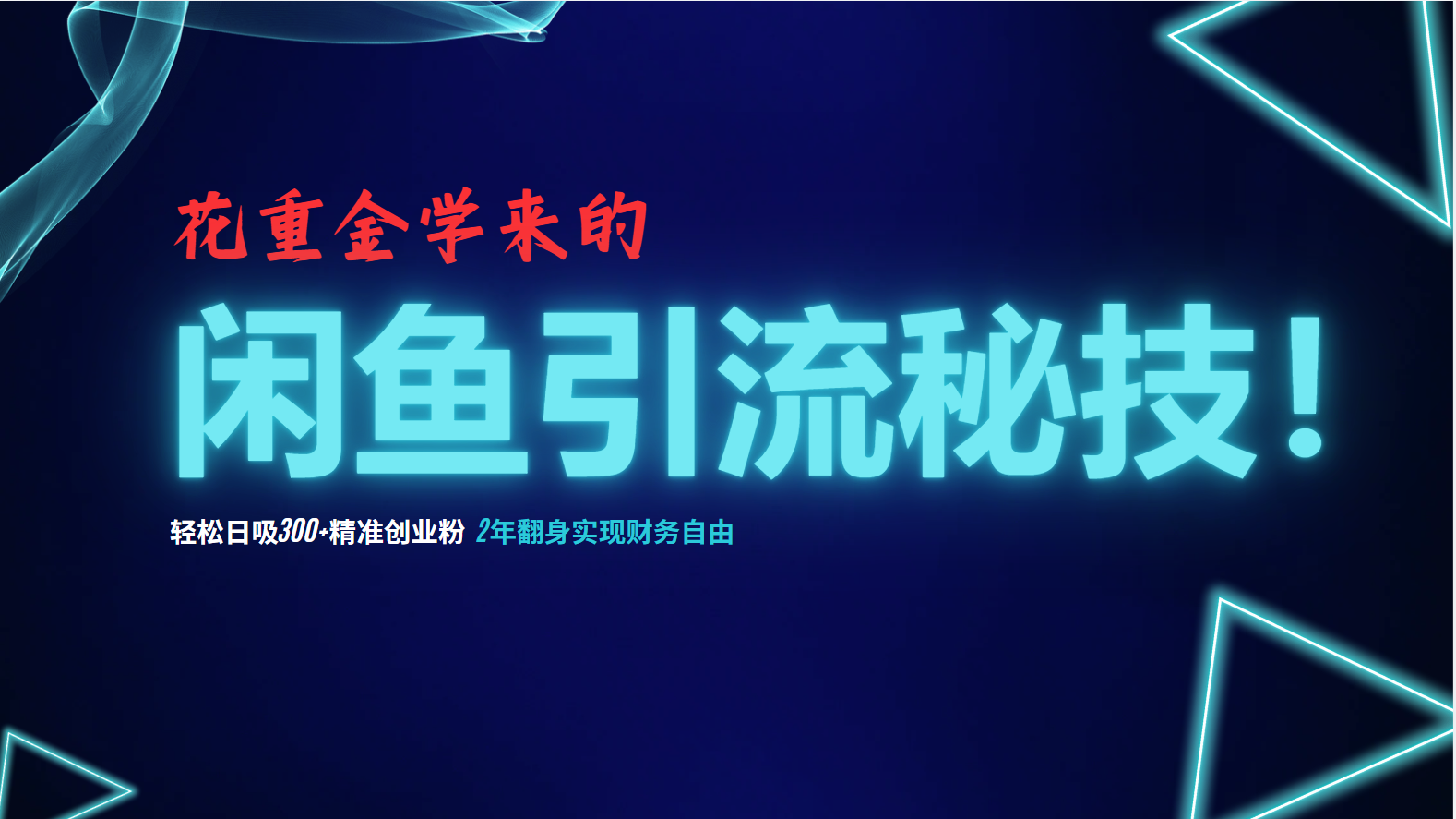花重金学来的闲鱼引流秘技！轻松日吸300+精准创业粉，每天躺赚5000+，2…-创新Ovo
