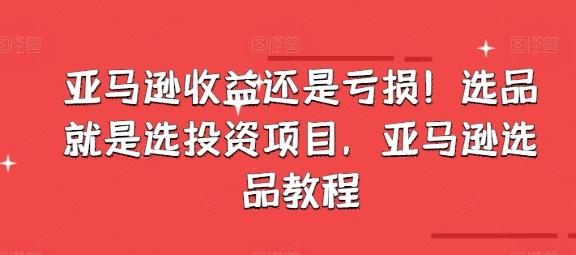 亚马逊收益还是亏损！选品就是选投资项目，亚马逊选品教程-创新Ovo