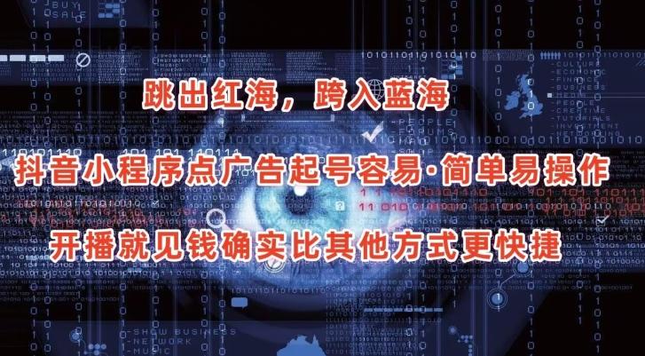 抖音小程序点广告项目，起号容易，简单易操作，开播就见有收益【揭秘】-创新Ovo