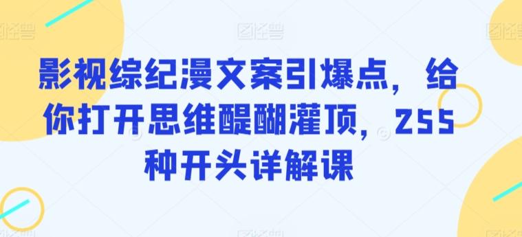 影视综纪漫文案引爆点，给你打开思维醍醐灌顶，255种开头详解课-创新Ovo