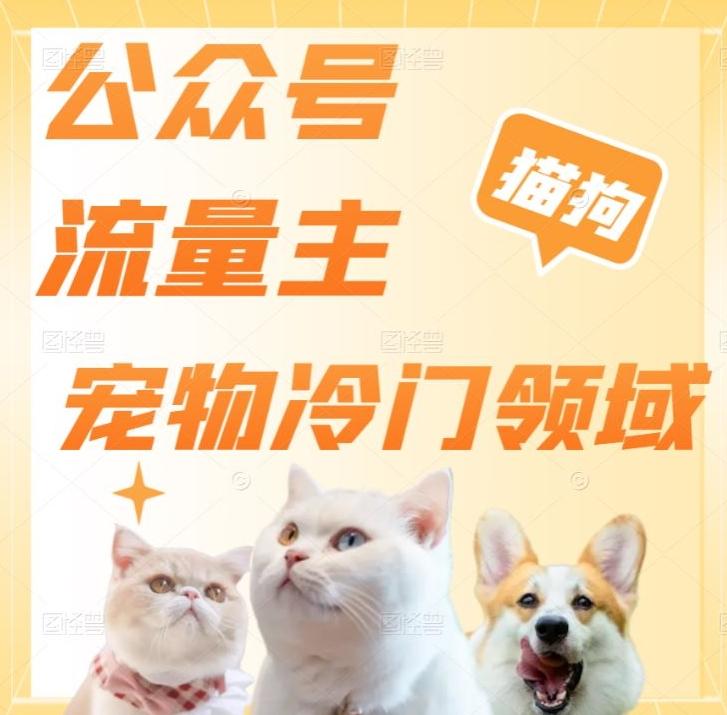 公众号流量主，萌宠冷门领域，单日收益2000+，简单暴力掘金，矩阵操作，无限放大收益！-创新Ovo