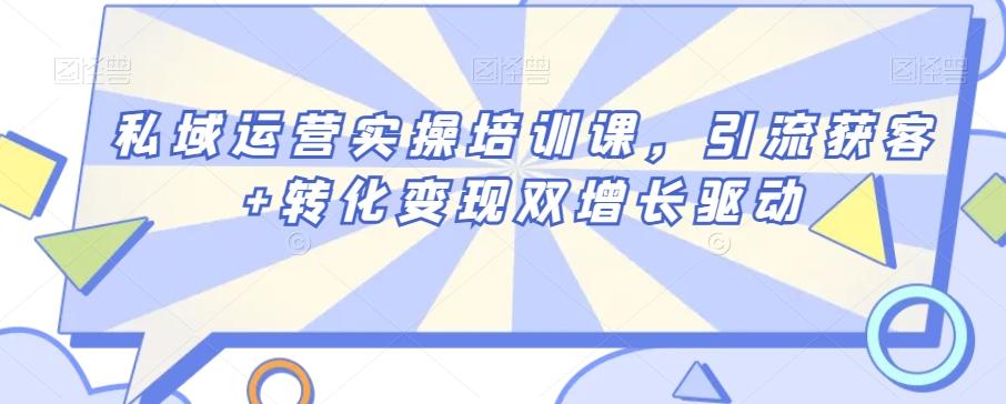 私域运营实操培训课，引流获客+转化变现双增长驱动-创新Ovo