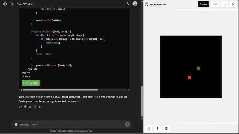 ChatGPT Code Preview｜AI编程预览工具-创新Ovo