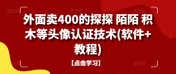 外面卖400的探探 陌陌 积木等头像认证技术(软件+教程)-创新Ovo