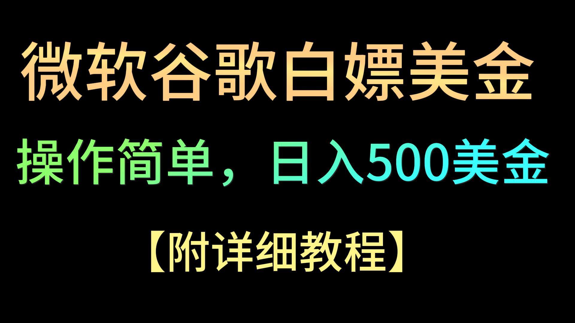 微软谷歌项目3.0，轻松日赚500+美金，操作简单，小白也可轻松入手！-创新Ovo