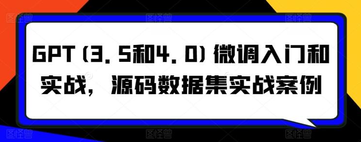 GPT(3.5和4.0)微调入门和实战，源码数据集实战案例-创新Ovo