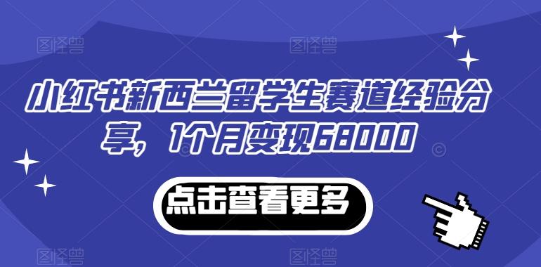 小红书新西兰留学生赛道经验分享，1个月变现68000【揭秘】-创新Ovo