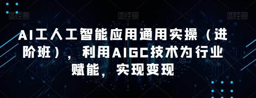AI工人工智能应用通用实操（进阶班），利用AIGC技术为行业赋能，实现变现-创新Ovo
