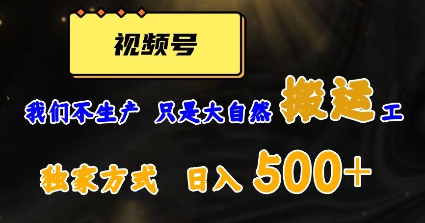 视频号轻松搬运日赚500+，一个1分钟1条原创视频【揭秘】-创新Ovo