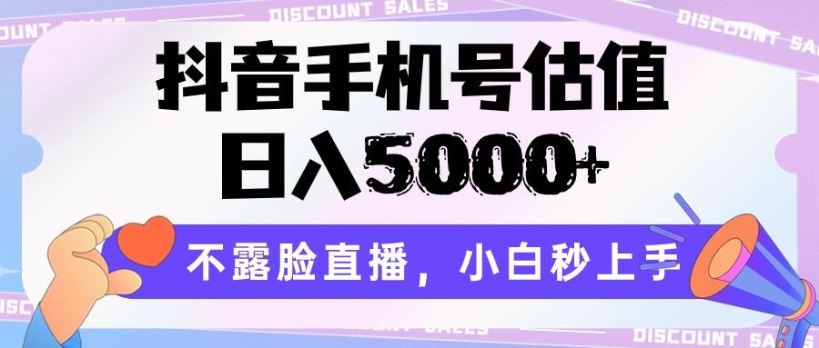抖音手机号估值，日入5000+，不露脸直播，小白秒上手-创新Ovo