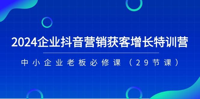 2024企业抖音-营销获客增长特训营，中小企业老板必修课(29节课-创新Ovo