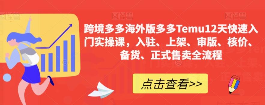 跨境多多海外版多多Temu12天快速入门实操课，入驻、上架、审版、核价、备货、正式售卖全流程-创新Ovo