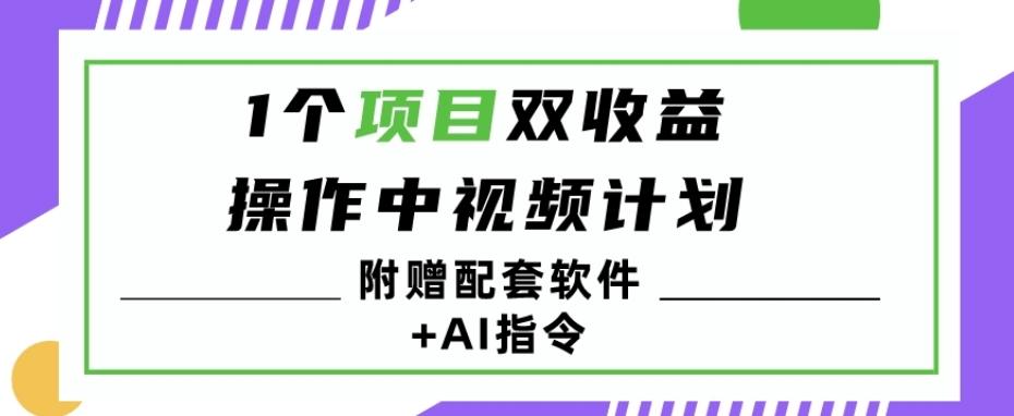 1个项目双收益？操作中视频计划1天最高3100+收益？（附赠配套软件+AI指令）-创新Ovo