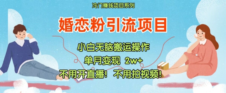 小红书婚恋粉引流，不用开直播，不用拍视频，不用做交付【揭秘】-创新Ovo