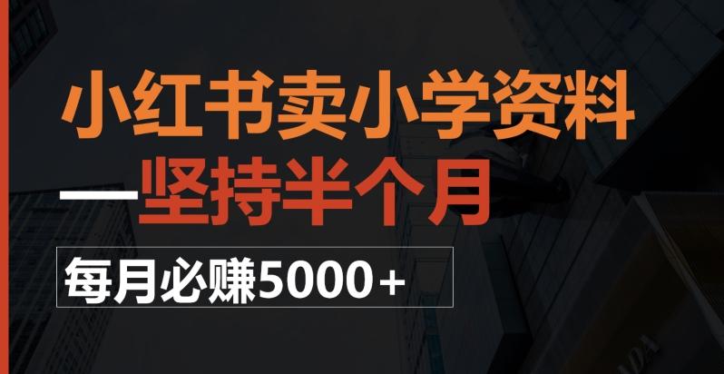 小红书卖小学资料，一坚持半个月，每月必赚5000+-创新Ovo