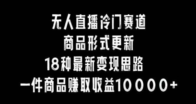 无人直播冷门赛道，商品形式更新，18种变现思路，一件商品赚取收益10000+【揭秘】-创新Ovo