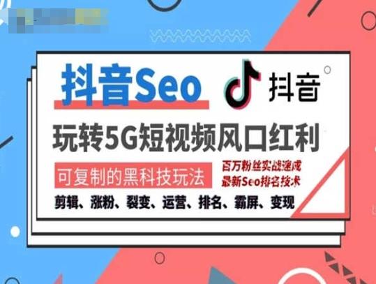 抖音SEO引流培训课程-抓住抖音风口，实现搜索排名，获取精准流量，快速成交变现-创新Ovo