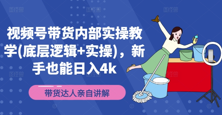 视频号带货内部实操教学(底层逻辑+实操)，新手也能日入4k-创新Ovo