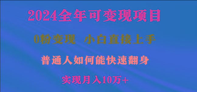 2024全年可变现项目，一天收益至少2000+，小白上手快，普通人就要利用互…-创新Ovo