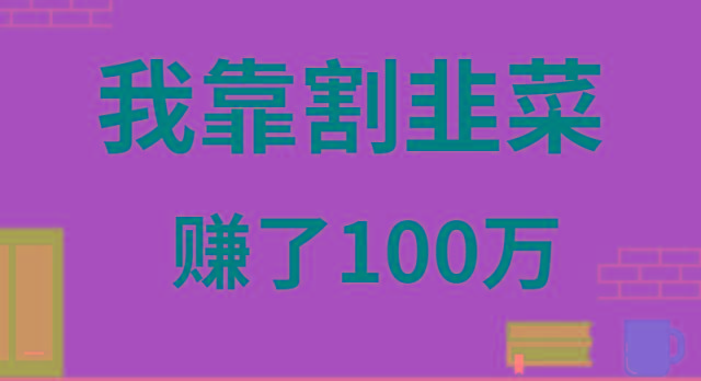 我靠割韭菜赚了 100 万-创新Ovo