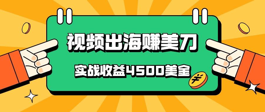 国内爆款视频出海赚美刀，实战收益4500美金，批量无脑搬运，无需经验直接上手-创新Ovo