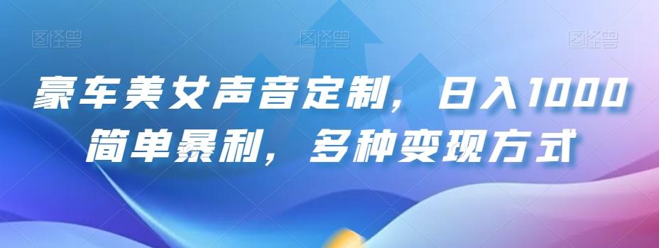 豪车美女声音定制，日入1000简单暴利，多种变现方式-创新Ovo