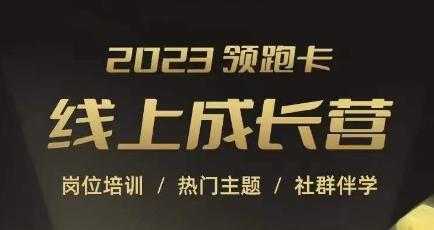 2023领跑卡线上成长营，淘宝运营各岗位培训，直通车、万相台、引力魔方、引流等，帮助突破成长瓶颈-创新Ovo