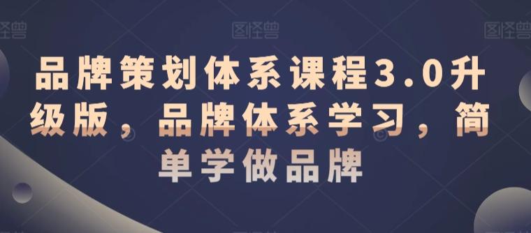 品牌策划体系课程3.0升级版，品牌体系学习，简单学做品牌-创新Ovo