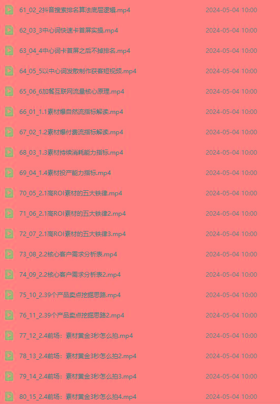 图片[4]-2024单品正价起号，直播素材投流选品：选品课+投流课+素材课+卡首屏/100节-创新Ovo